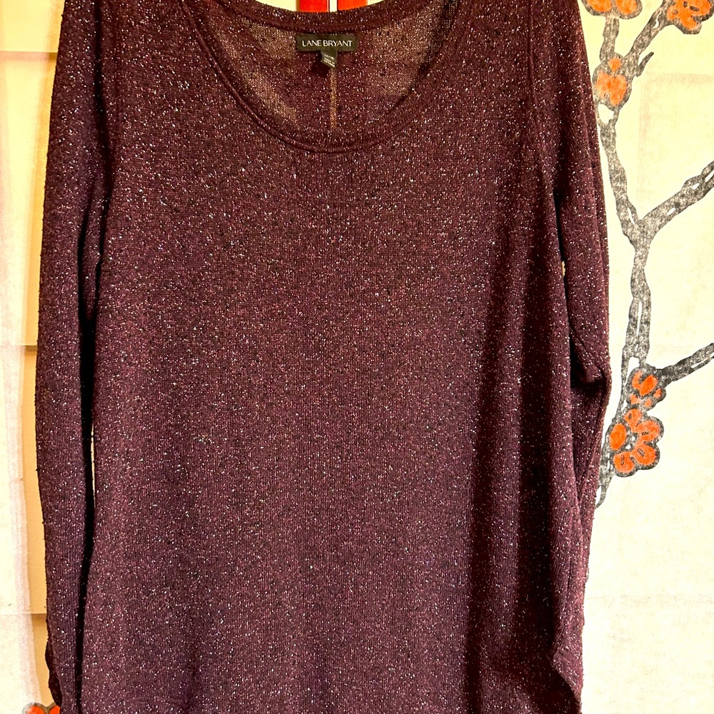 Asymmetrical Sparkly Purplish Sweater - Picture 3 of 4